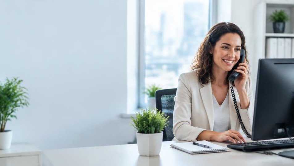 Client relations professional taking an enquiry